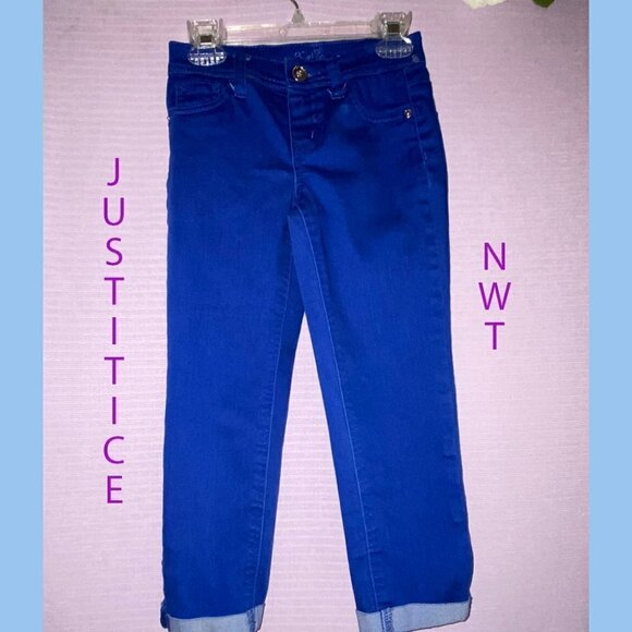 NWT Girls Blue Jeans Justice Size 10S Stretch Extremely Comfortable - Picture 2 of 9